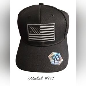 Runs Deep Tactical USA Adjustable Sports  Hat American Flag Black Snapback